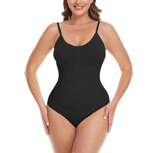 Women V-Neck Thong Bodysuit Waist Trainer Shapewear Tummy Control Tops Smooth